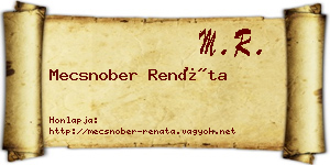 Mecsnober Renáta névjegykártya